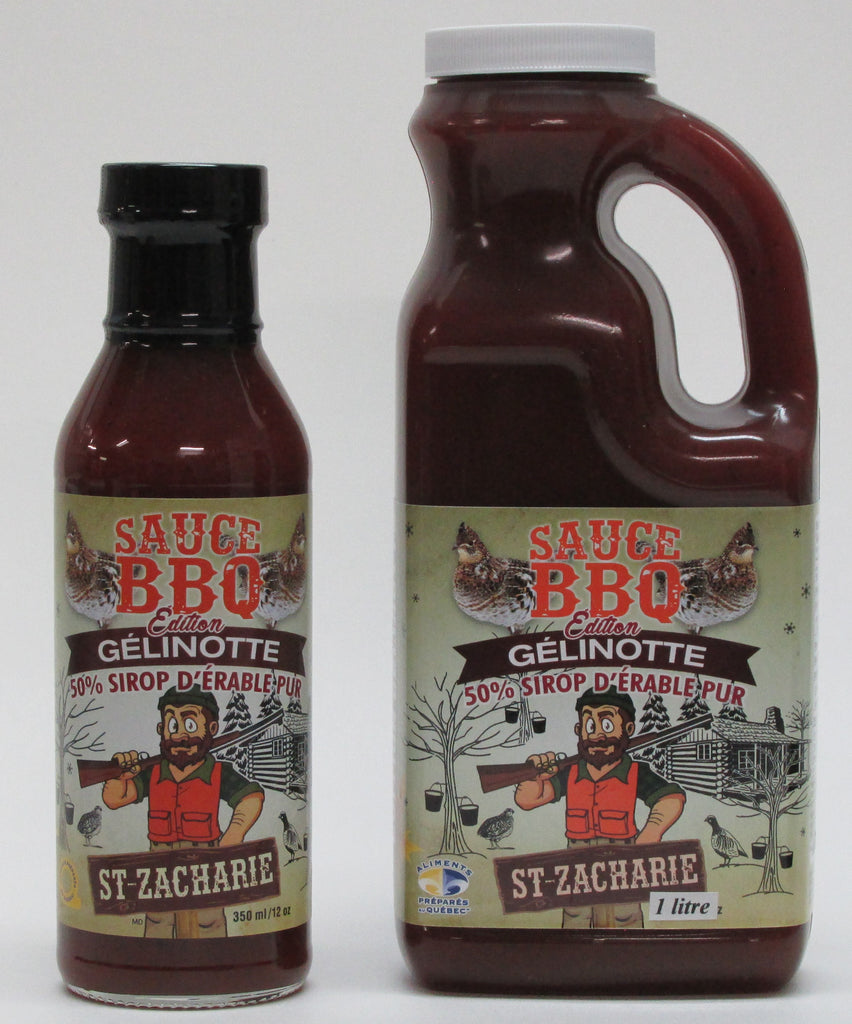 Sauce BBQ Édition Gélinotte à l'érable, produits du Terroir, Ferme JN Morin Les Sauces BBQ St-Zacharie