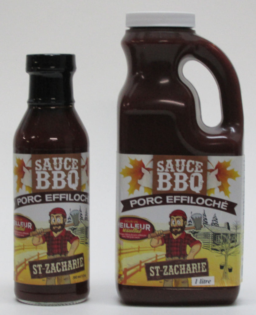 Sauce BBQ Porc effiloché à l'érable, produits du Terroir, Ferme JN Morin Les Sauces BBQ St-Zacharie