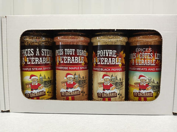 coffret épices NOËL, Ferme JN Morin, Les Sauces BBQ St-Zacharie