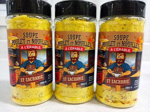 Soupe poulet et nouilles a l'érable