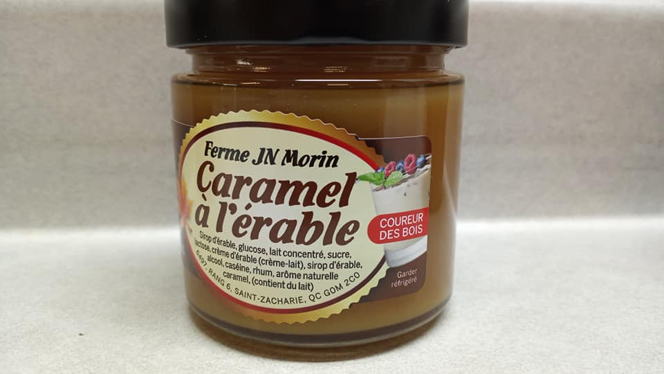 caramel à l'érable au coureur des bois, produit du terroir, Ferme JN Morin