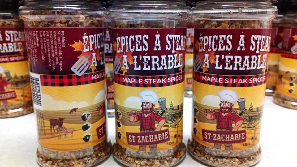 Épices à Steak à l'érable, produit du terroir, Ferme JN Morin, Les Sauces BBQ St-Zacharie