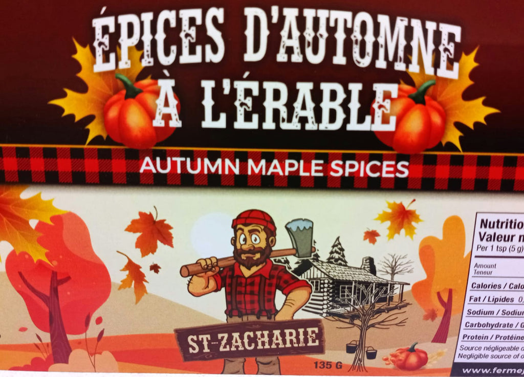 Épices d'automne à l'érable, produits du terroir,  ferme JN Morin Les Sauces BBQ St-Zacharie