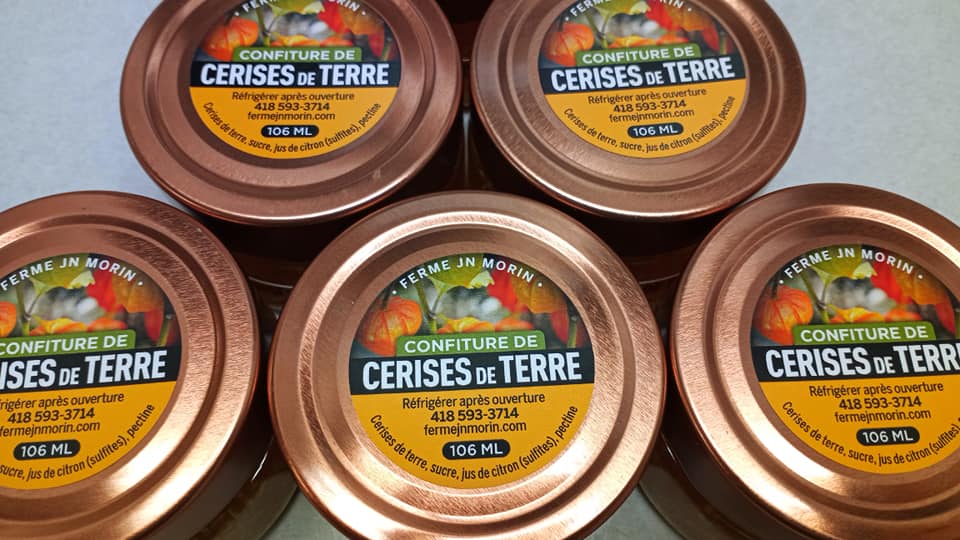 Confiture de cerises de terre, produit du terroir, Ferme JN Morin