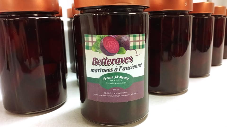 Betteraves marinées à l'ancienne, produit du terroir, Ferme JN Morin