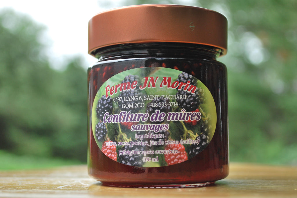 Confiture de mûres sauvages, produit du terroir, Ferme JN Morin