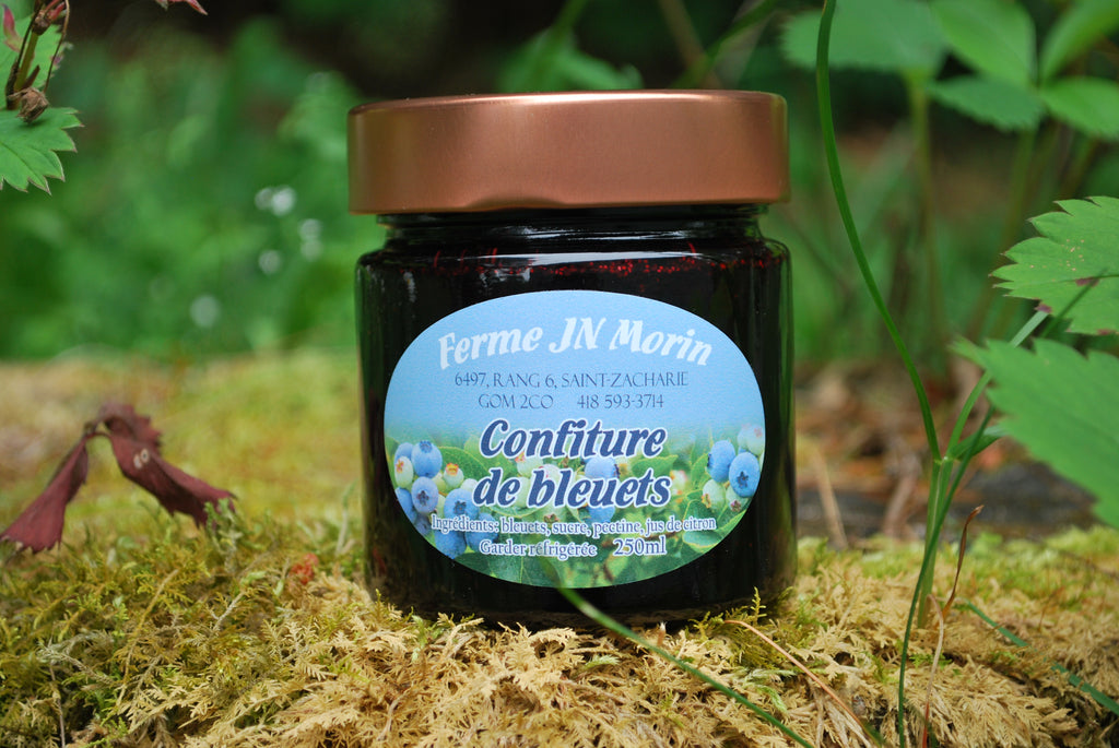 Confiture de bleuets, produit du terroir, Ferme JN Morin