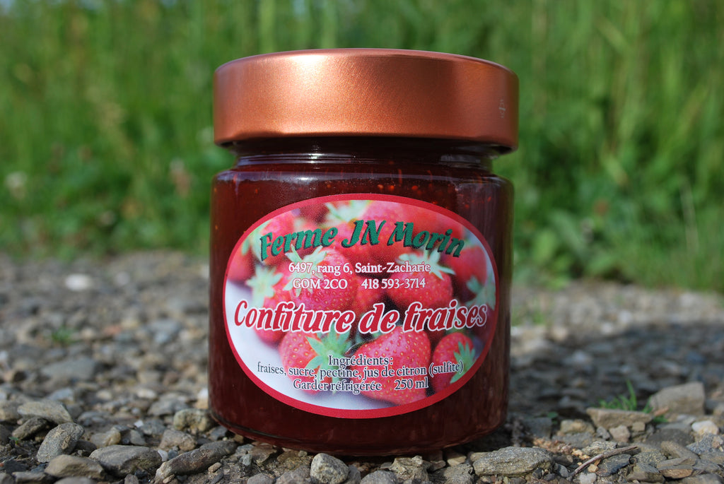 Confiture de fraises, produit du terroir, Ferme JN Morin