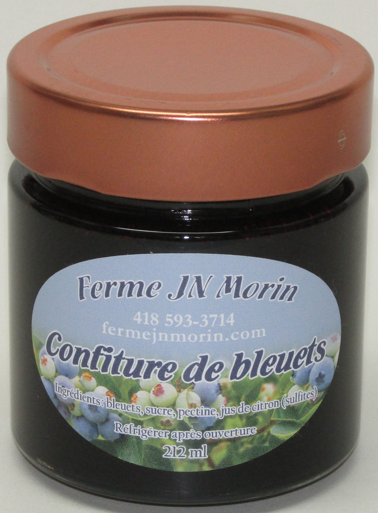 Confiture de bleuets, produit du terroir, Ferme JN Morin