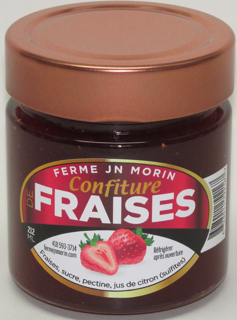 Confiture de fraises, produit du terroir, Ferme JN Morin