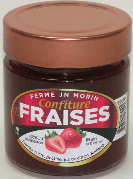 Confiture de fraises, produit du terroir, Ferme JN Morin