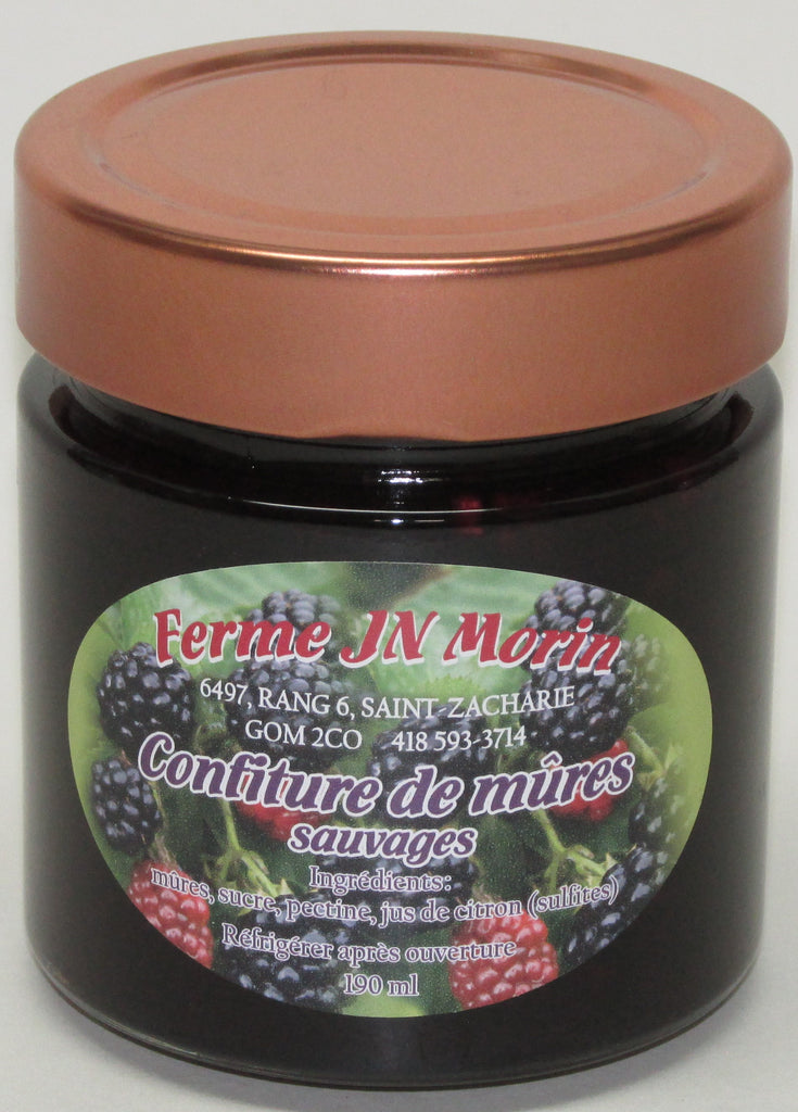 Confiture de mûres sauvages, produit du terroir, Ferme JN Morin