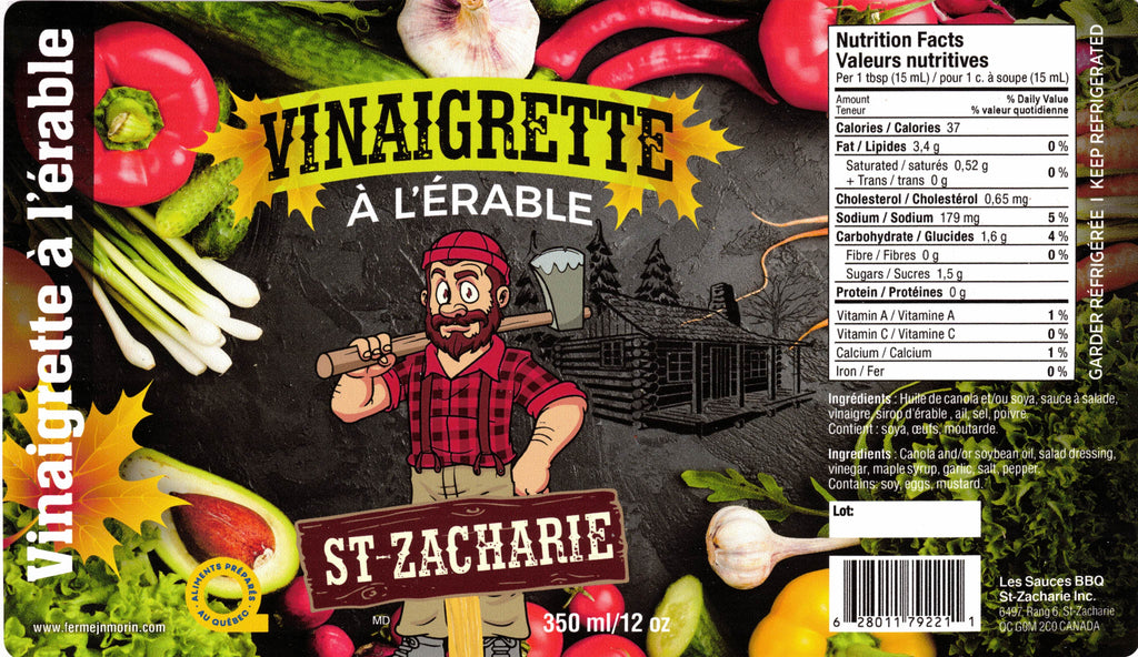 Vinaigrette à l'érable St-Zacharie, produit du terroir, Ferme JN Morin